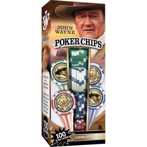 MasterPieces Casino – John Wayne – 100 Piece Poker Chip Set with Tray