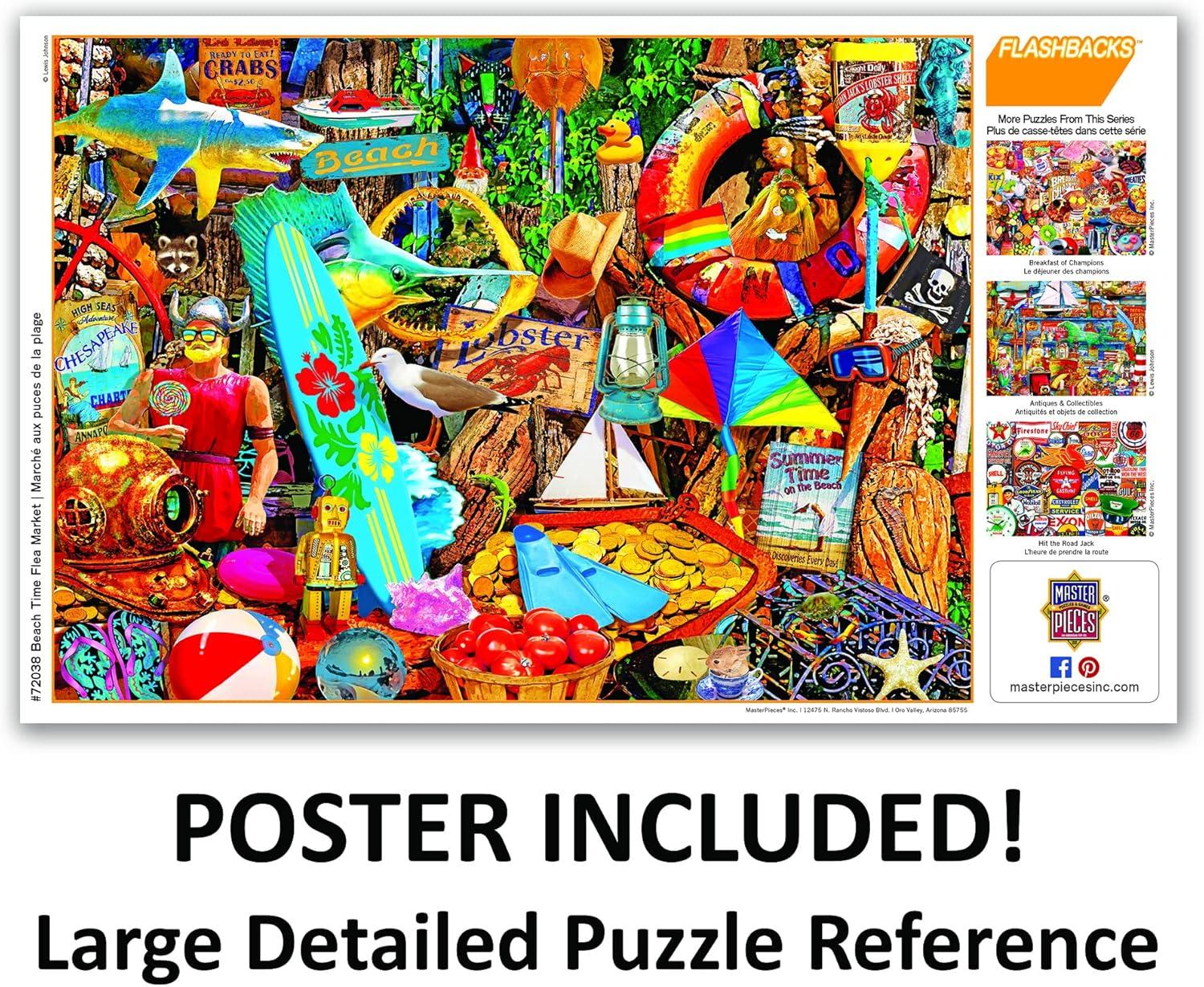 imageMasterPieces 1000 Piece Jigsaw Puzzle Beach Time Flea Market Fun for Adults Family Kids NonGlare Finish 1925 x 26751000 Piece