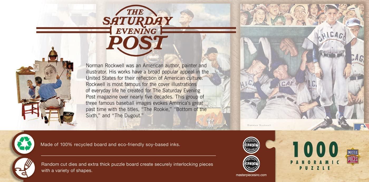 imageMasterPieces 1000 Piece Jigsaw Puzzle for Adults Family Or Kids Baseball Collection by Norman Rockwell 13x39
