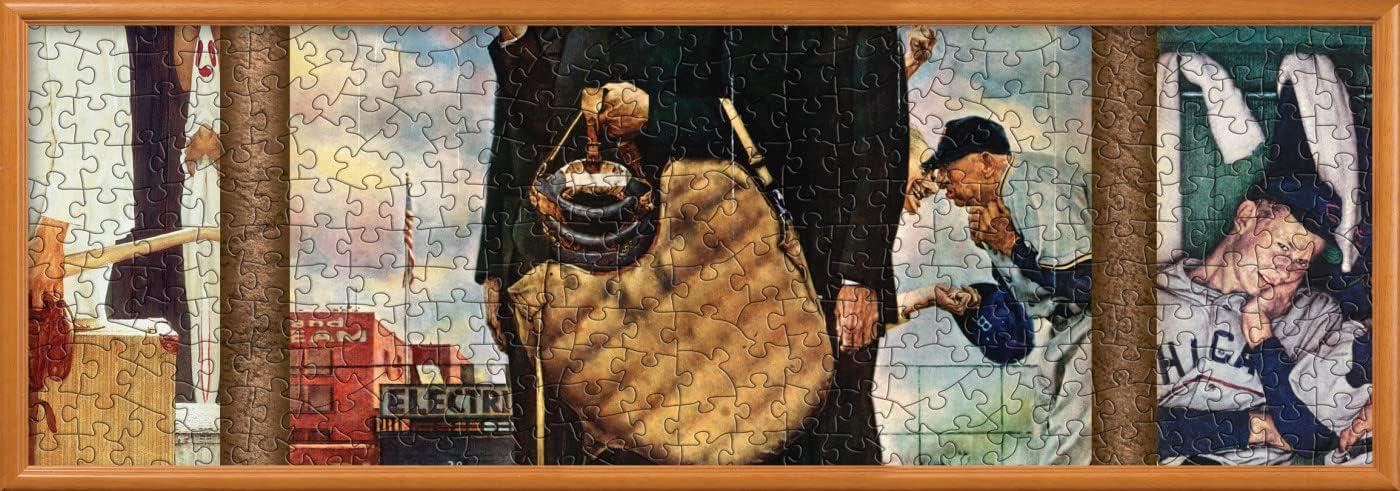imageMasterPieces 1000 Piece Jigsaw Puzzle for Adults Family Or Kids Baseball Collection by Norman Rockwell 13x39