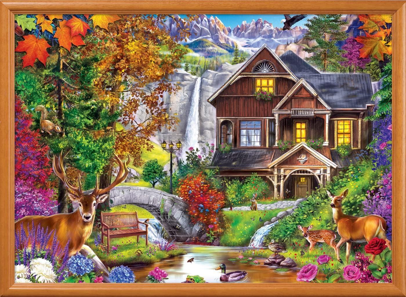imageMasterPieces 1000 Piece Jigsaw Puzzle for Adults Family Or Kids Hidden Falls Cottage 1925x2675