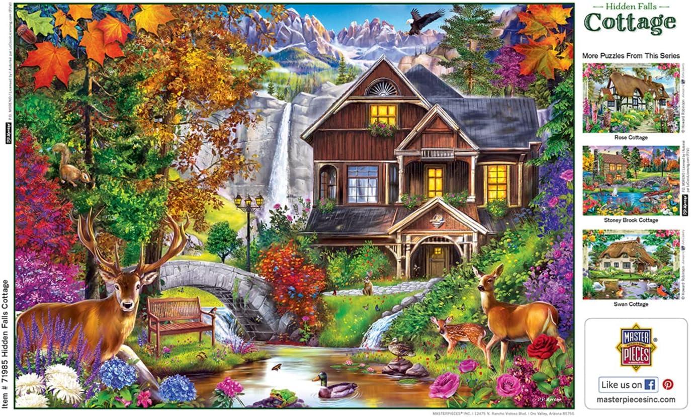 imageMasterPieces 1000 Piece Jigsaw Puzzle for Adults Family Or Kids Hidden Falls Cottage 1925x2675