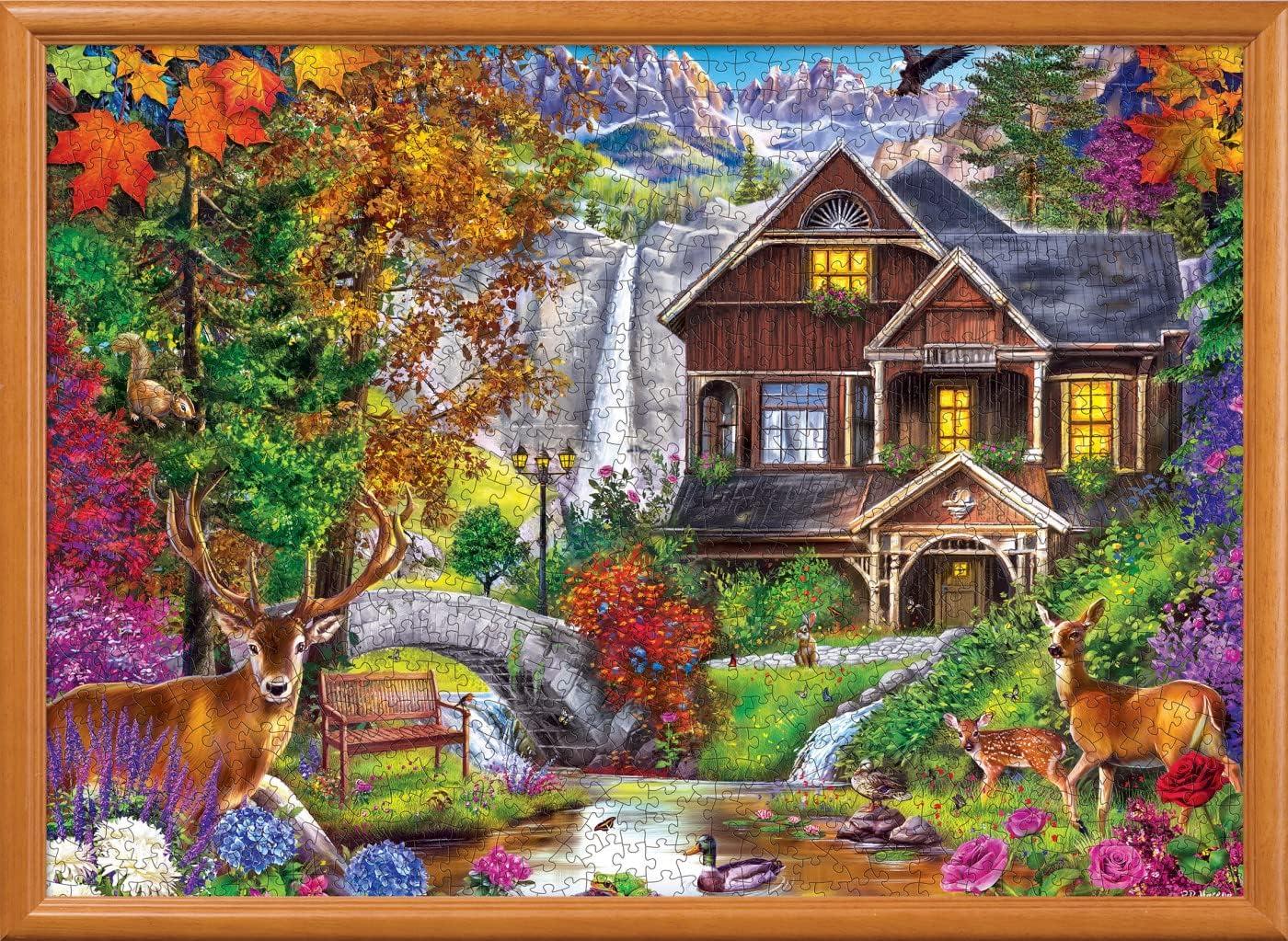 imageMasterPieces 1000 Piece Jigsaw Puzzle for Adults Family Or Kids Hidden Falls Cottage 1925x2675