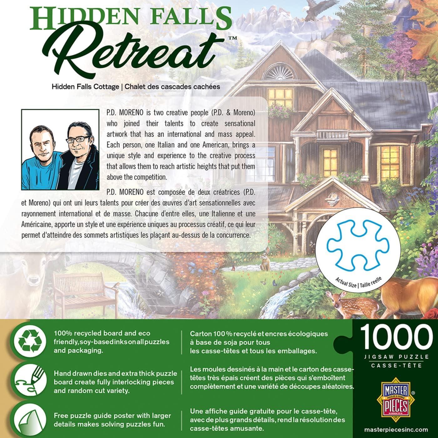 imageMasterPieces 1000 Piece Jigsaw Puzzle for Adults Family Or Kids Hidden Falls Cottage 1925x2675