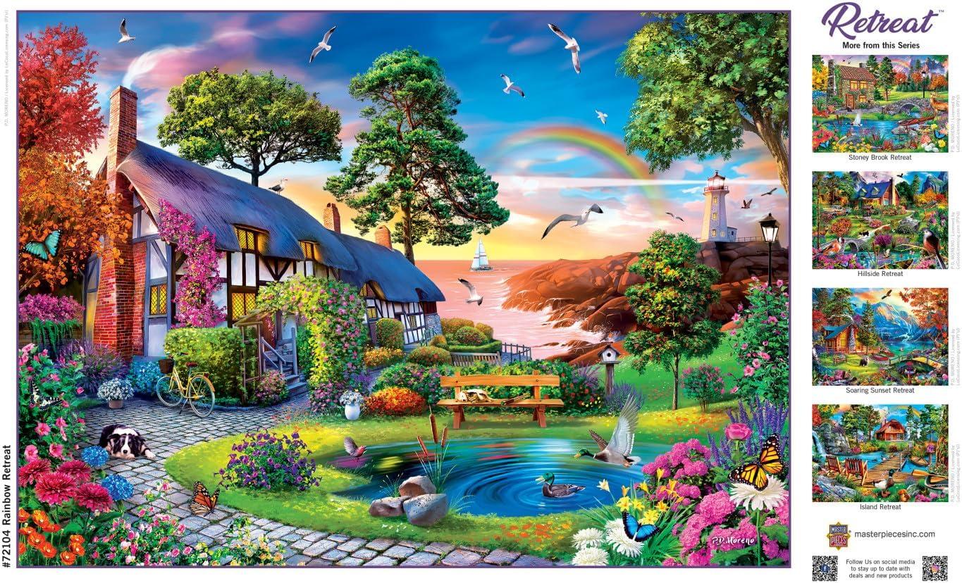 imageMasterPieces 1000 Piece Jigsaw Puzzle for Adults Family Or Youth Hillside Cottage 1925x2675Over the Rainbow