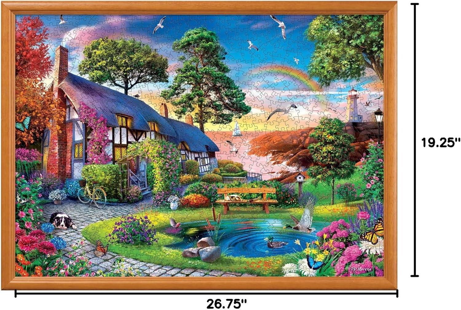 imageMasterPieces 1000 Piece Jigsaw Puzzle for Adults Family Or Youth Hillside Cottage 1925x2675Over the Rainbow