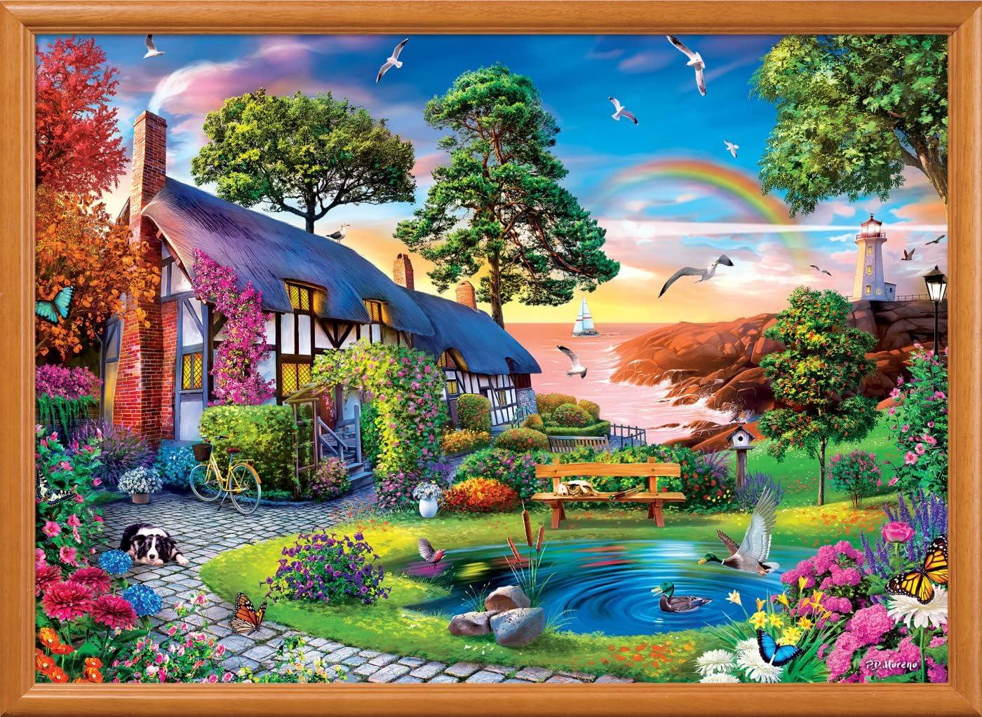 imageMasterPieces 1000 Piece Jigsaw Puzzle for Adults Family Or Youth Hillside Cottage 1925x2675Over the Rainbow