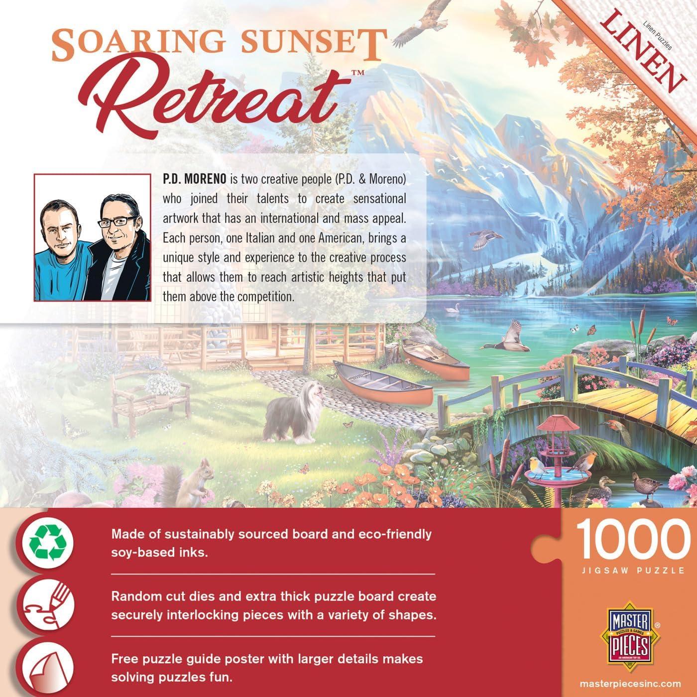 imageMasterPieces 1000 Piece Jigsaw Puzzle for Adults Family Or Youth Hillside Cottage 1925x2675Soaring Sunset