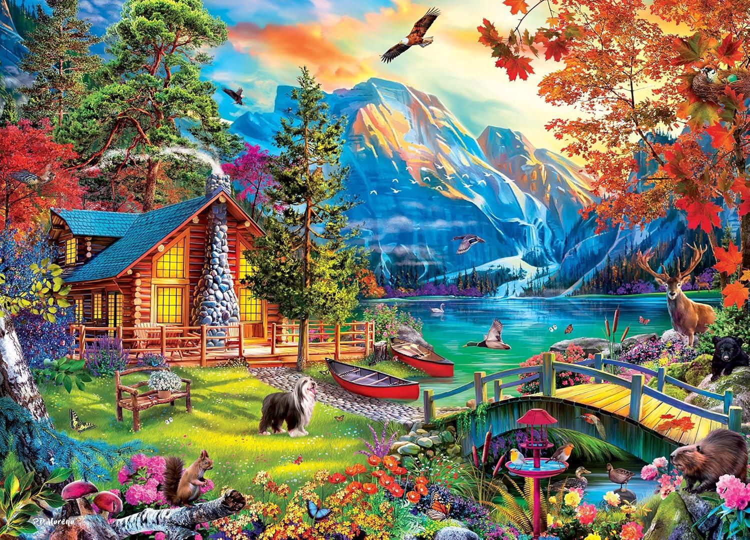 imageMasterPieces 1000 Piece Jigsaw Puzzle for Adults Family Or Youth Hillside Cottage 1925x2675Soaring Sunset