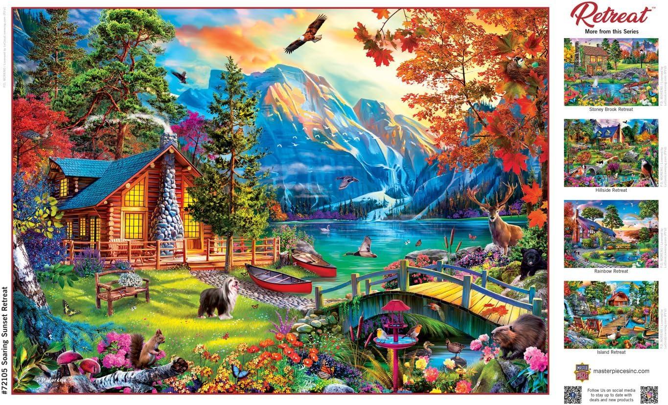 imageMasterPieces 1000 Piece Jigsaw Puzzle for Adults Family Or Youth Hillside Cottage 1925x2675Soaring Sunset