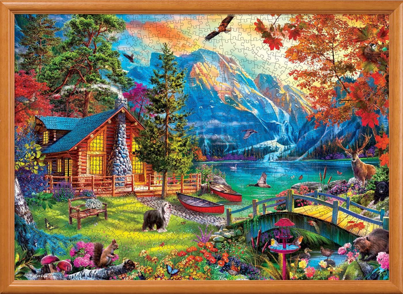 imageMasterPieces 1000 Piece Jigsaw Puzzle for Adults Family Or Youth Hillside Cottage 1925x2675Soaring Sunset