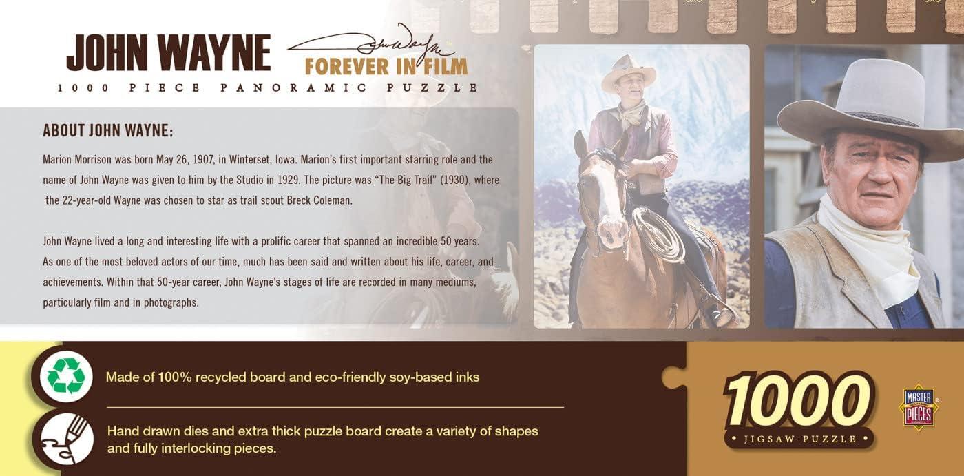 imageMasterPieces 1000 Piece Jigsaw Puzzle for Adults Family Or Youth John Wayne Forever in Film 13x39Forever in Film John Wayne