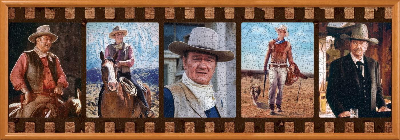 imageMasterPieces 1000 Piece Jigsaw Puzzle for Adults Family Or Youth John Wayne Forever in Film 13x39Forever in Film John Wayne
