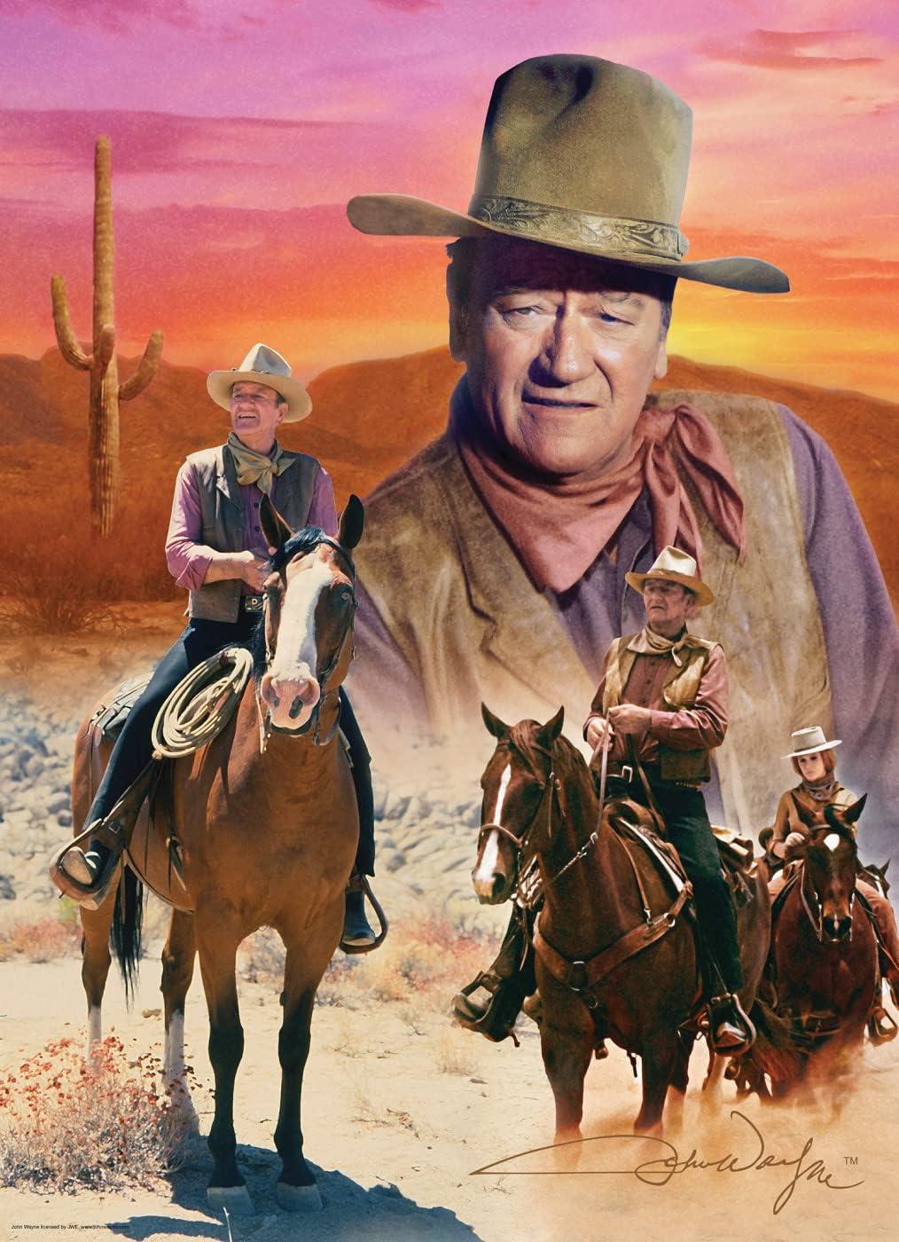 imageMasterPieces 1000 Piece Jigsaw Puzzle for Adults Family Or Youth John Wayne Forever in Film 13x39The Cowboy Way