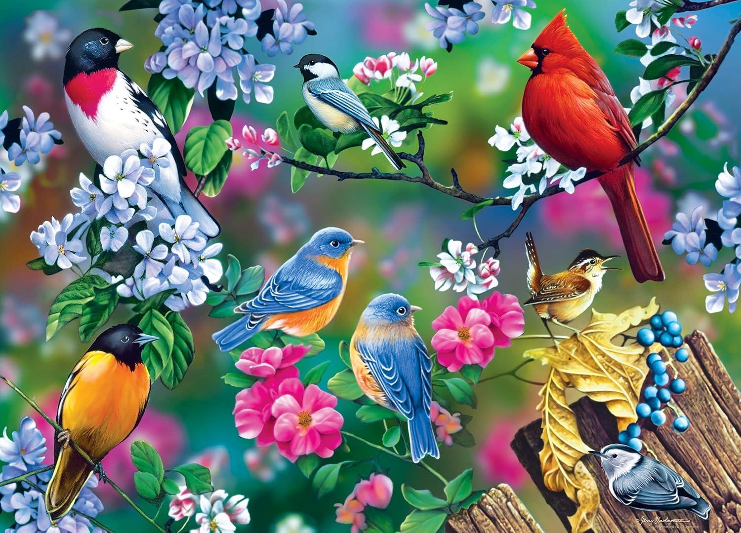 imageMasterPieces 1000 Piece Jigsaw Puzzle for Adults Family Or Youth Morning Garden 1925x2675Songbird Collage