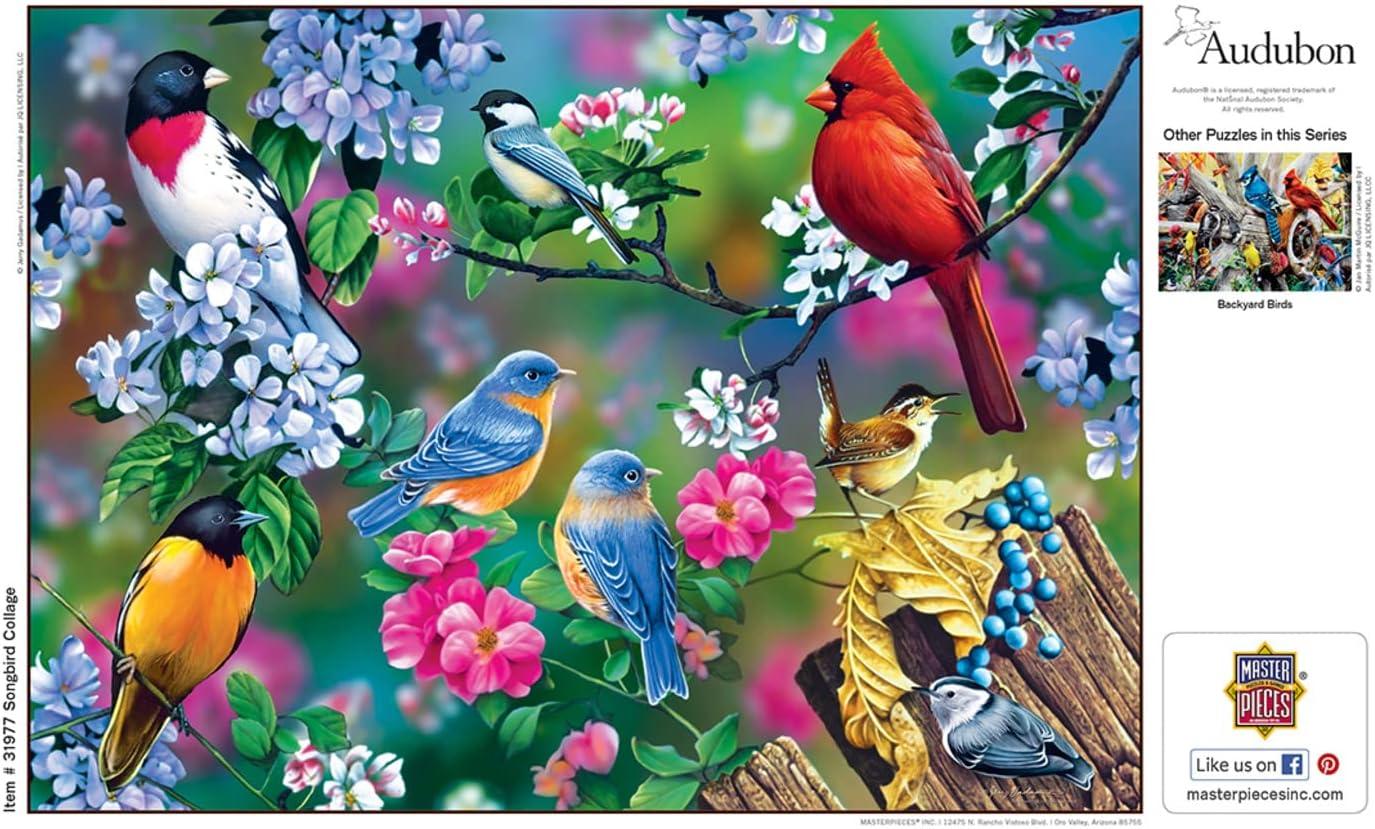 imageMasterPieces 1000 Piece Jigsaw Puzzle for Adults Family Or Youth Morning Garden 1925x2675Songbird Collage