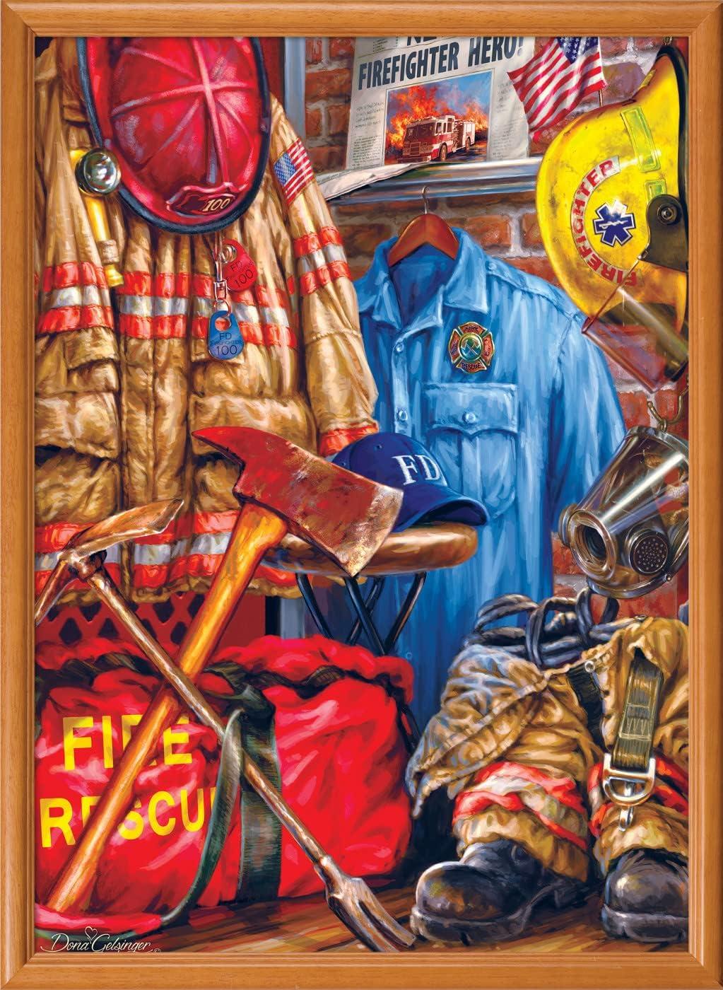imageMasterPieces 1000 Piece Jigsaw Puzzle for Adults amp Family A Little Too Loud Big Pieces 1925x2675 EcoFriendly Matte Finish Ages 14Fire and Rescue Firemans Locker