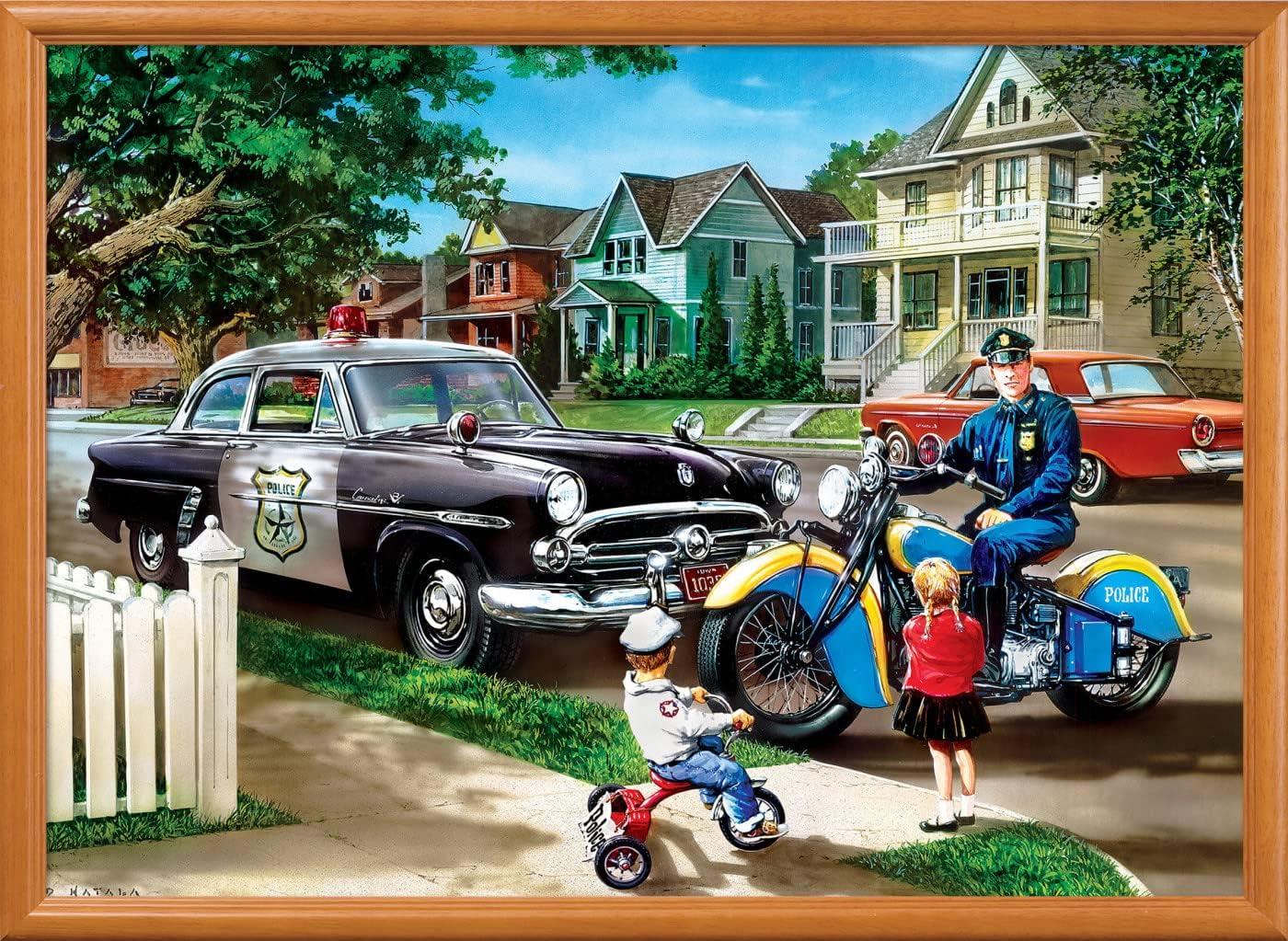 imageMasterPieces 1000 Piece Jigsaw Puzzle for Adults amp Family A Little Too Loud Big Pieces 1925x2675 EcoFriendly Matte Finish Ages 14Neighborhood Patrol Vintage Police Vehicles