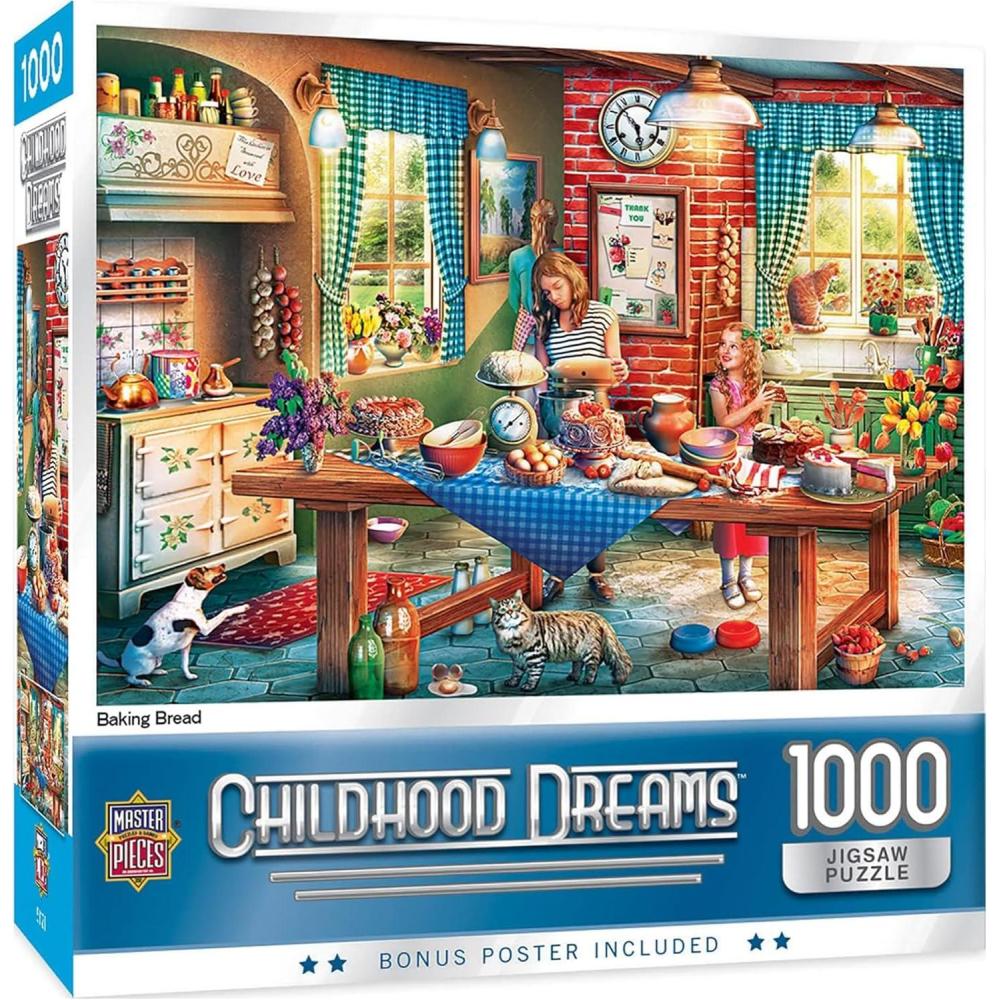 imageMasterPieces 1000 Piece Jigsaw Puzzle Baking Bread Fun for Adults Family Kids Matte Finish 1925 x 2675Baking Bread