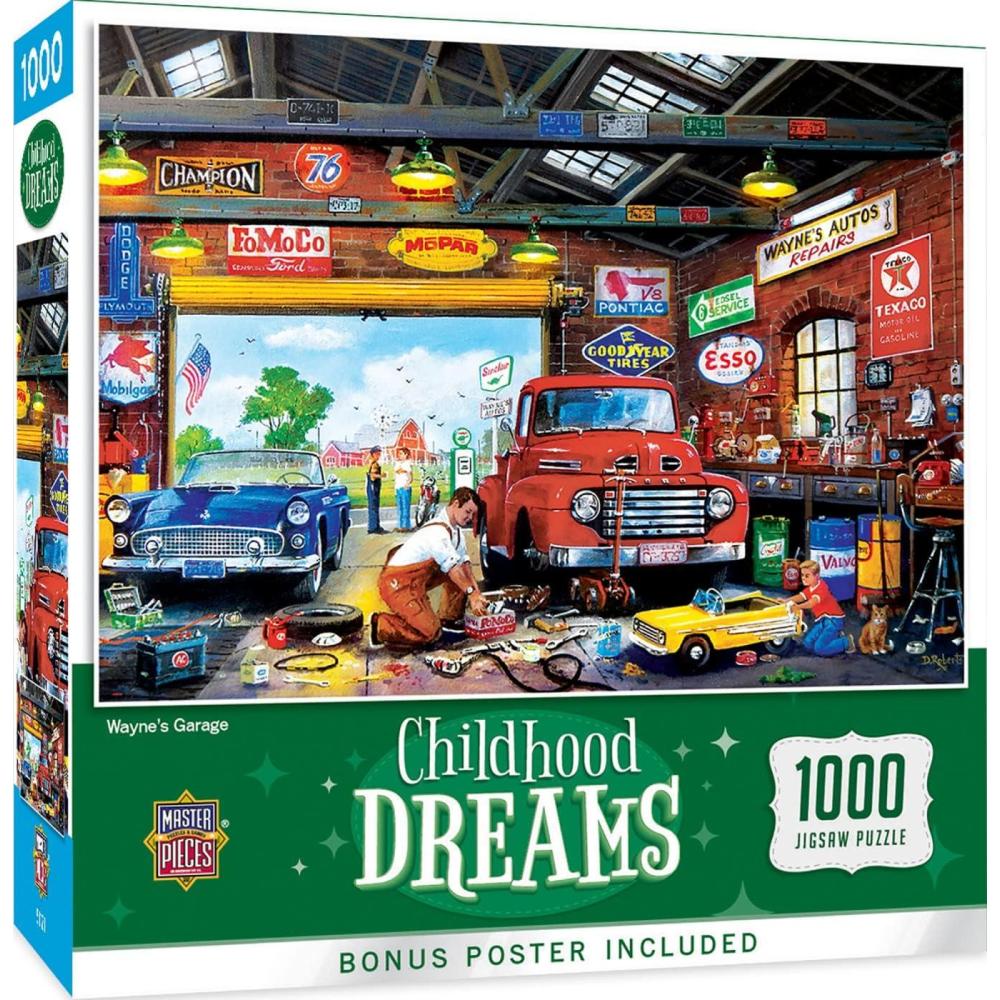 imageMasterPieces 1000 Piece Jigsaw Puzzle Baking Bread Fun for Adults Family Kids Matte Finish 1925 x 2675Waynes Garage