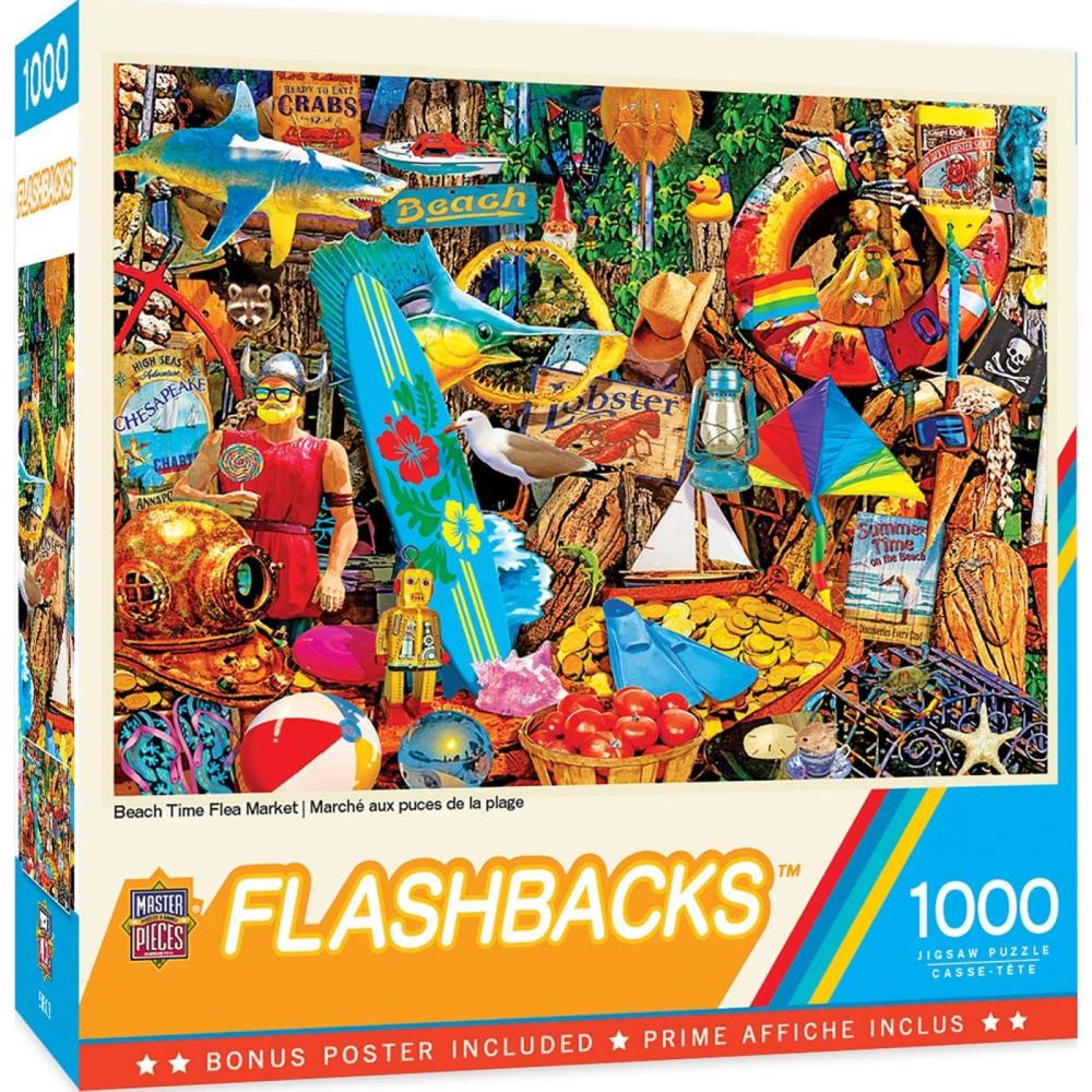imageMasterPieces 1000 Piece Jigsaw Puzzle Beach Time Flea Market Fun for Adults Family Kids NonGlare Finish 1925 x 26751000 Piece