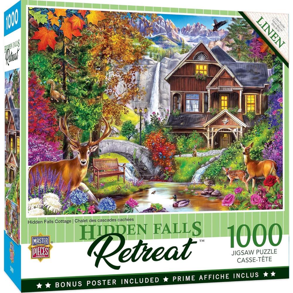 imageMasterPieces 1000 Piece Jigsaw Puzzle for Adults Family Or Kids Hidden Falls Cottage 1925x2675