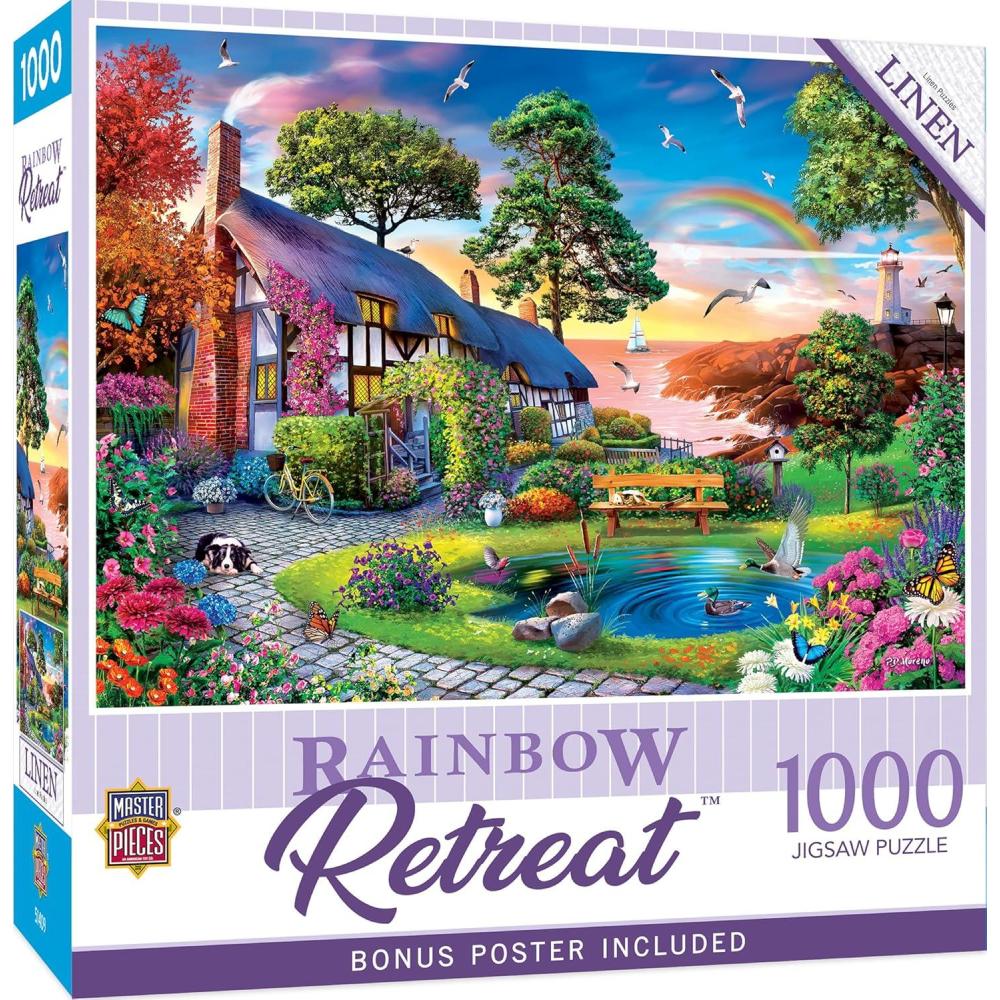 imageMasterPieces 1000 Piece Jigsaw Puzzle for Adults Family Or Youth  Hillside Cottage  1925x2675Over the Rainbow