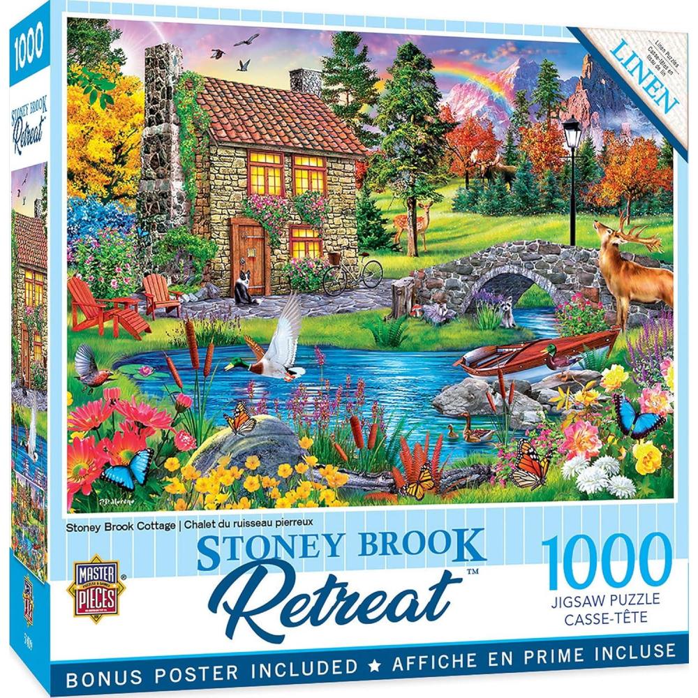imageMasterPieces 1000 Piece Jigsaw Puzzle for Adults Family Or Youth Hillside Cottage 1925x2675Stoney Brook Cottage