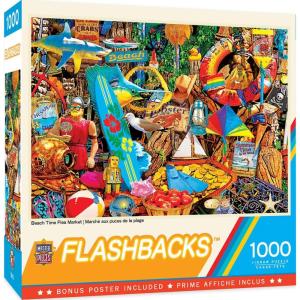 MasterPieces – 1000 Piece Jigsaw Puzzle, Beach Time Flea Market, Fun for Adults, Family, Kids, Non-Glare Finish, 19.25″ x 26.75″(1000 Piece)
