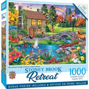 MasterPieces 1000 Piece Jigsaw Puzzle for Adults, Family, Or Youth – Hillside Cottage – 19.25″x26.75″(Stoney Brook Cottage)