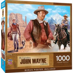 MasterPieces 1000 Piece Jigsaw Puzzle for Adults, Family, Or Youth – John Wayne Forever in Film – 13″x39″(On the Trail)