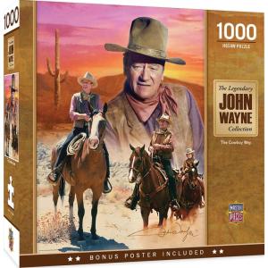 MasterPieces 1000 Piece Jigsaw Puzzle for Adults, Family, Or Youth – John Wayne Forever in Film – 13″x39″(The Cowboy Way)