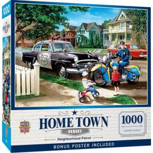 MasterPieces 1000 Piece Jigsaw Puzzle for Adults & Family – A Little Too Loud – Big Pieces – 19.25″x26.75″ – Eco-Friendly, Matte Finish, Ages 14+(Neighborhood Patrol – Vintage Police Vehicles)