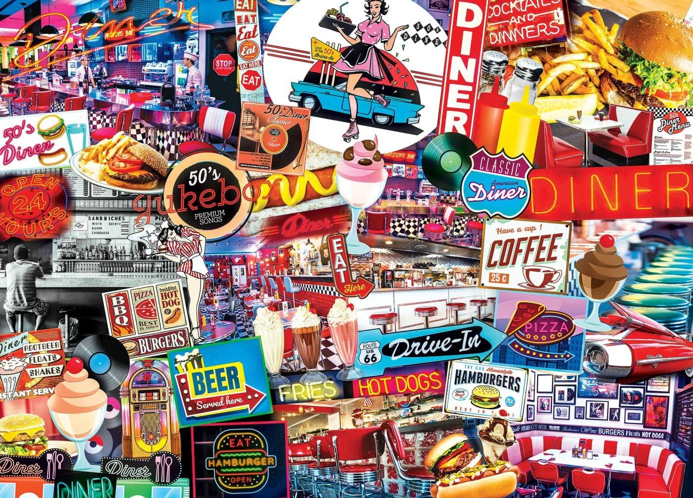 imageMasterPieces 1000 Piece Jigsaw Puzzle Quick Stop Diner Fun for Adults Family Kids NonGlare Finish 1925 x 26751000 Piece