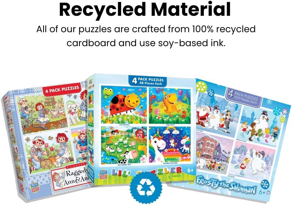 imageMasterPieces Jigsaw Puzzle Set for Kids 6 Years 4Pack of 100 Pieces Educational and Fun Game Raggedy Ann Collection Gift Idea for Children 8 x 10