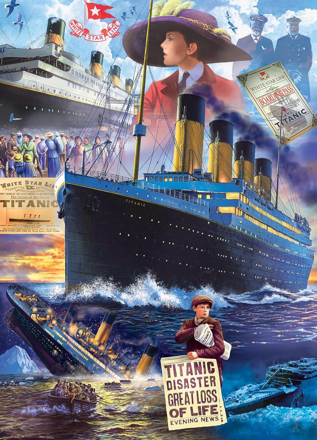 imageMasterPieces 1000 Piece Jigsaw Puzzle for Adults Family Or Youth Titanic Collage 1925x2675300 Piece