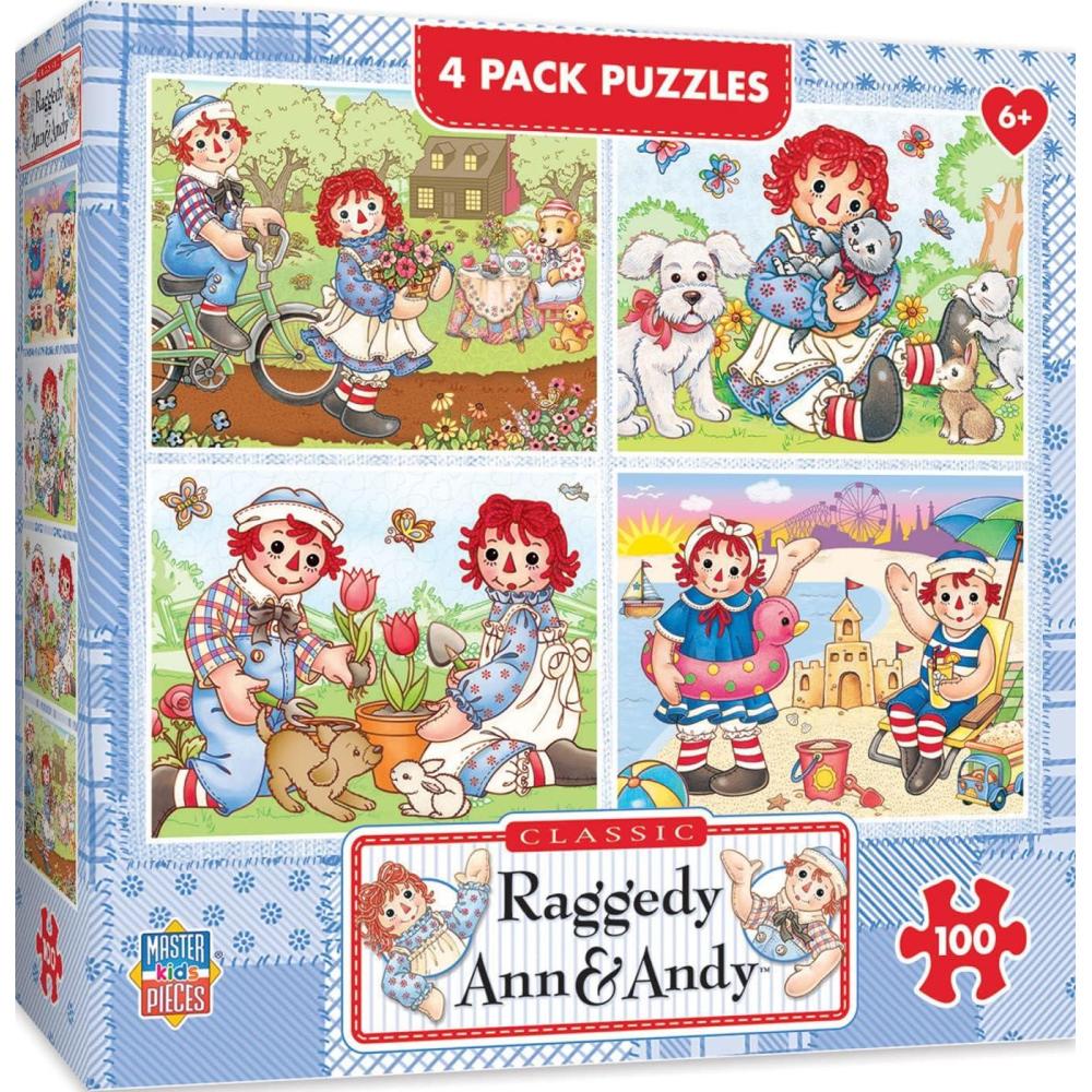 imageMasterPieces  Jigsaw Puzzle Set for Kids 6 Years 4Pack of 100 Pieces Educational and Fun Game Raggedy Ann Collection Gift Idea for Children 8 x 10
