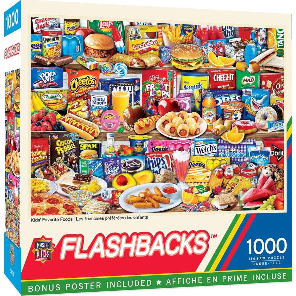 imageMasterPieces Kids Favorite Foods 1000Piece Jigsaw Puzzle EcoFriendly Matte Finish 1925x2675 Bonus Poster Quality Guaranteed1000 Piece with Bonus Poster