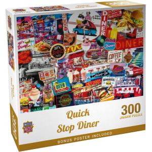 MasterPieces – 1000 Piece Jigsaw Puzzle, Quick Stop Diner, Fun for Adults, Family, Kids, Non-Glare Finish, 19.25″ x 26.75″(300 Piece)