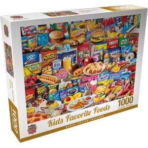 MasterPieces Kids Favorite Foods 1000-Piece Jigsaw Puzzle – Eco-Friendly Matte Finish – 19.25″x26.75″ – Bonus Poster – Quality Guaranteed(1000 Piece)