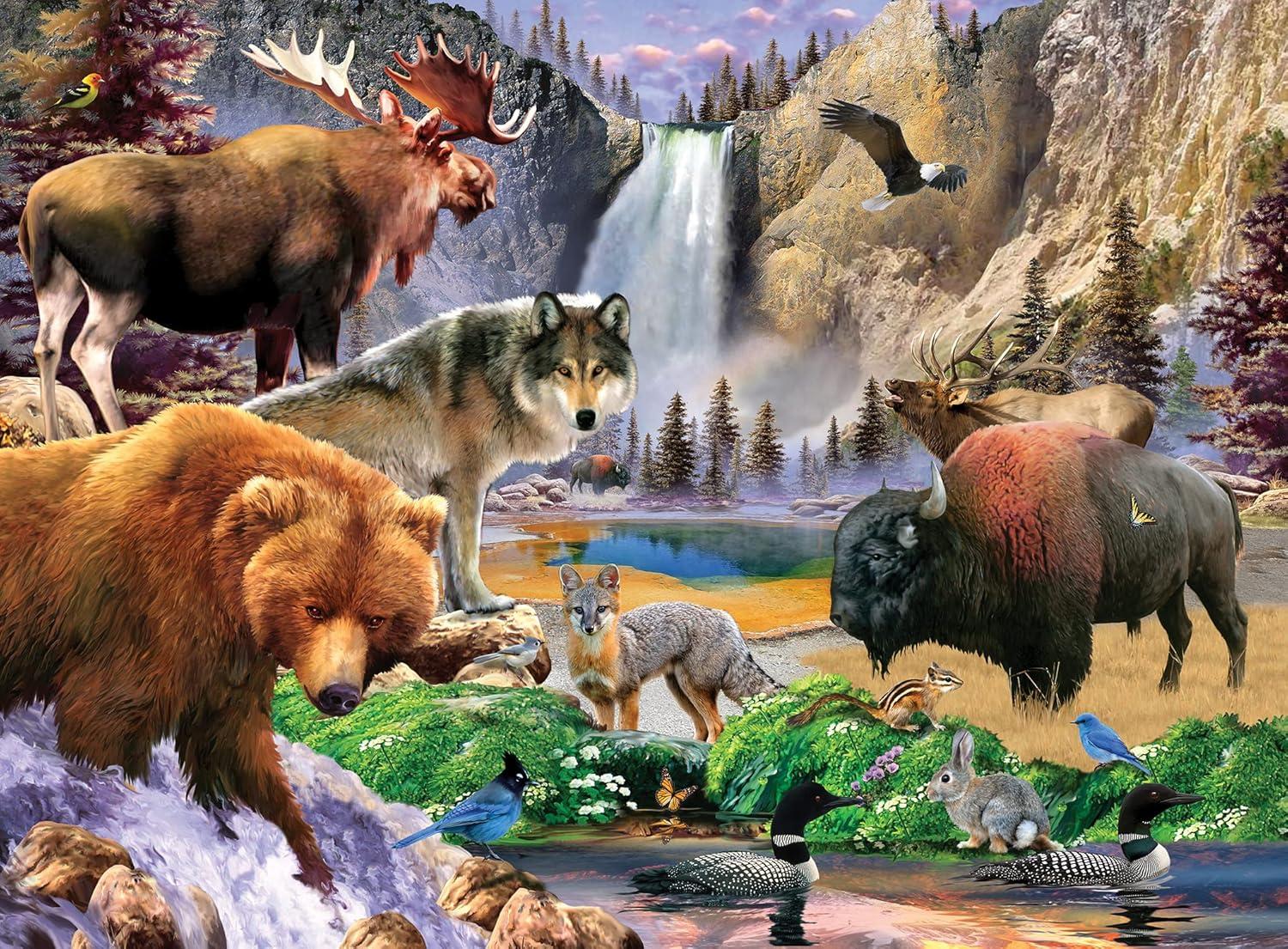 imageMasterPieces 100 Piece Jigsaw Puzzle for Kid 6 Years Wildlife of Rocky Mountains National Park Educational and Fun Game Gift Idea for Children 19 x 14Yellowstone National Park