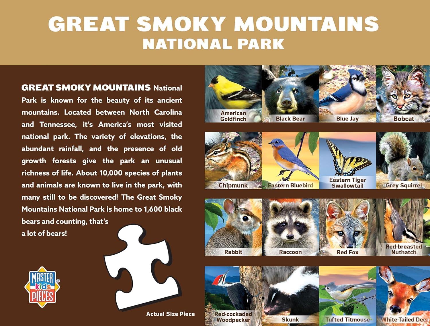 imageMasterPieces 100 Piece Jigsaw Puzzle for Kid 6 Years Wildlife of Rocky Mountains National Park Educational and Fun Game Gift Idea for Children 19 x 14Great Smoky Mountains National Park