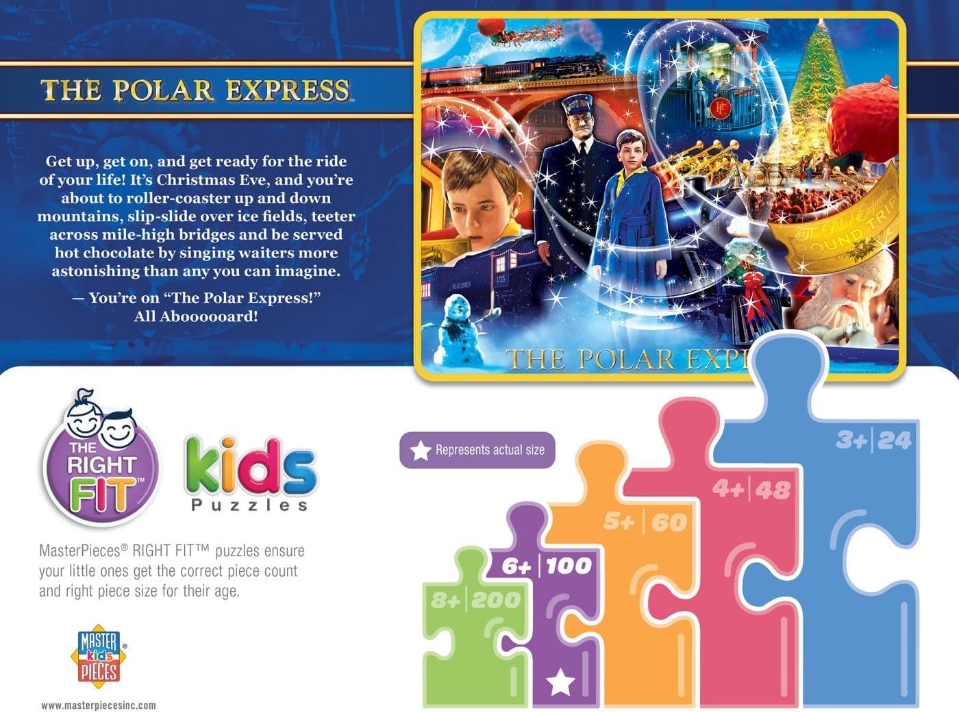 imageMasterPieces 100 Piece Christmas Jigsaw Puzzle for Kids The Polar Express The Golden Ticket 14x19