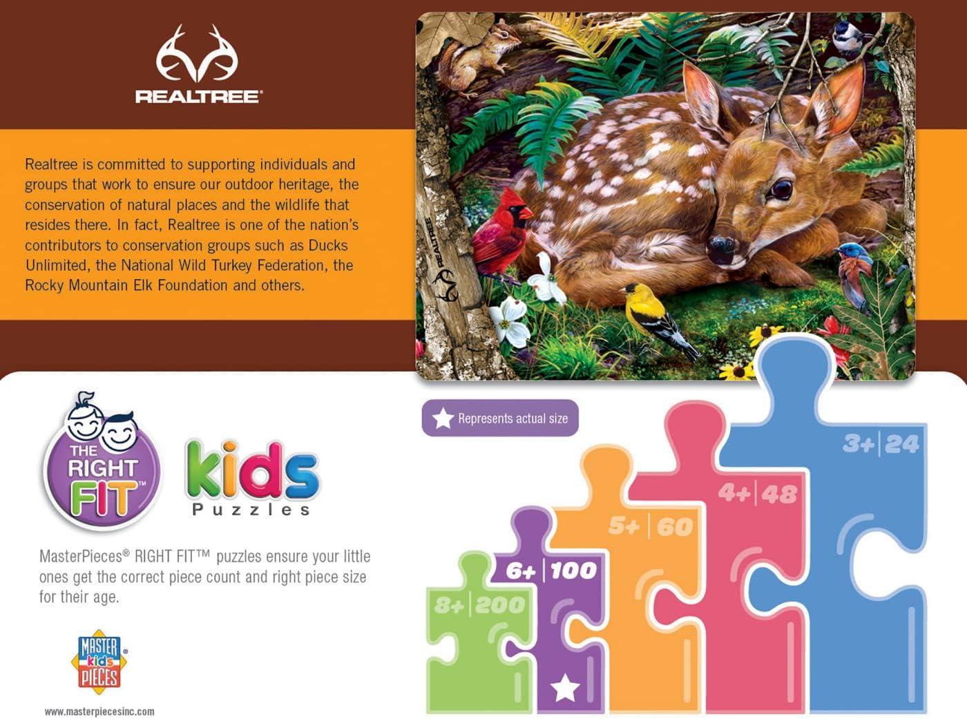 imageMasterPieces 100 Piece Jigsaw Puzzle for Kids Realtree Forest Babies 14x19