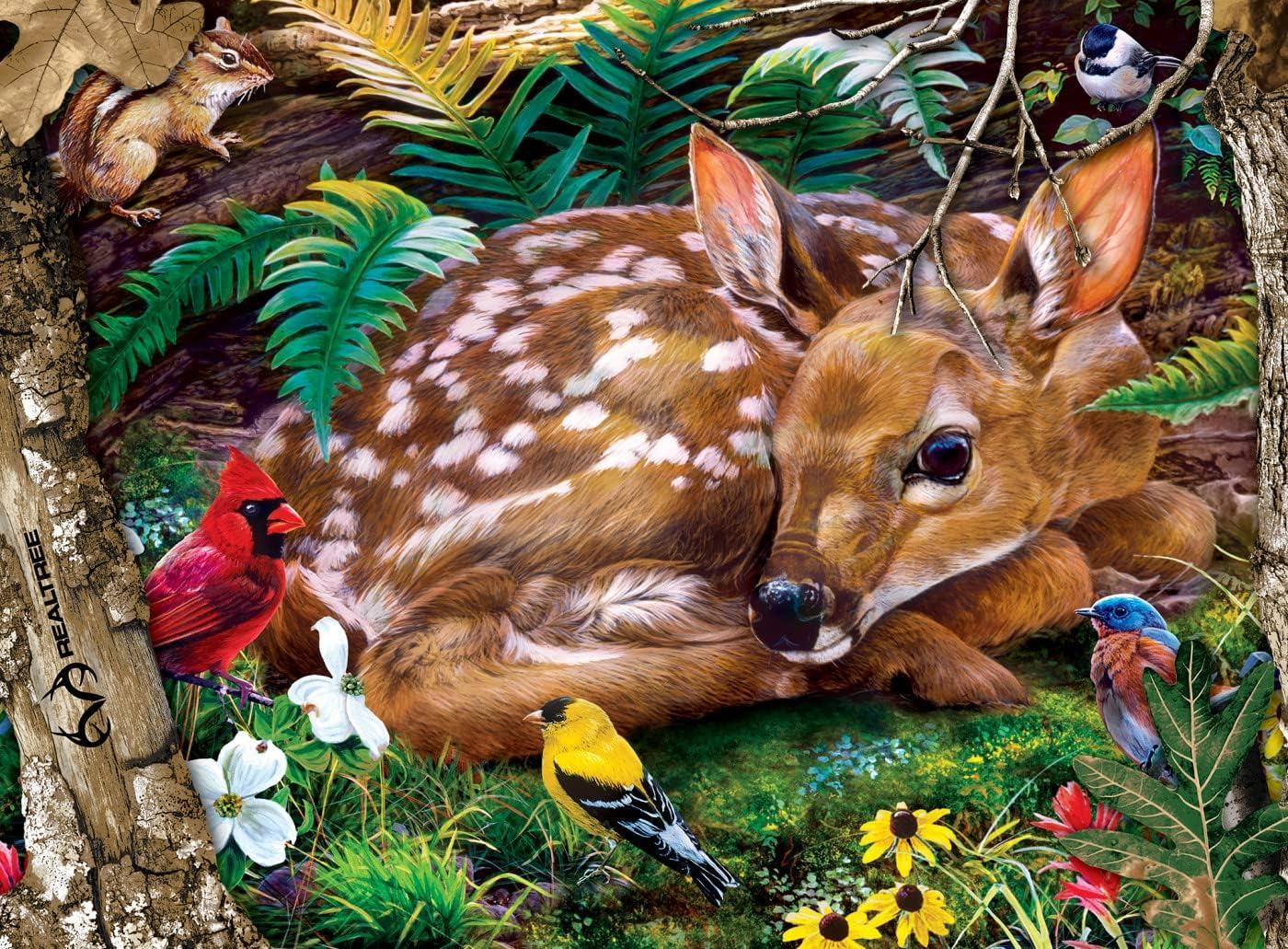 imageMasterPieces 100 Piece Jigsaw Puzzle for Kids Realtree Forest Babies 14x19