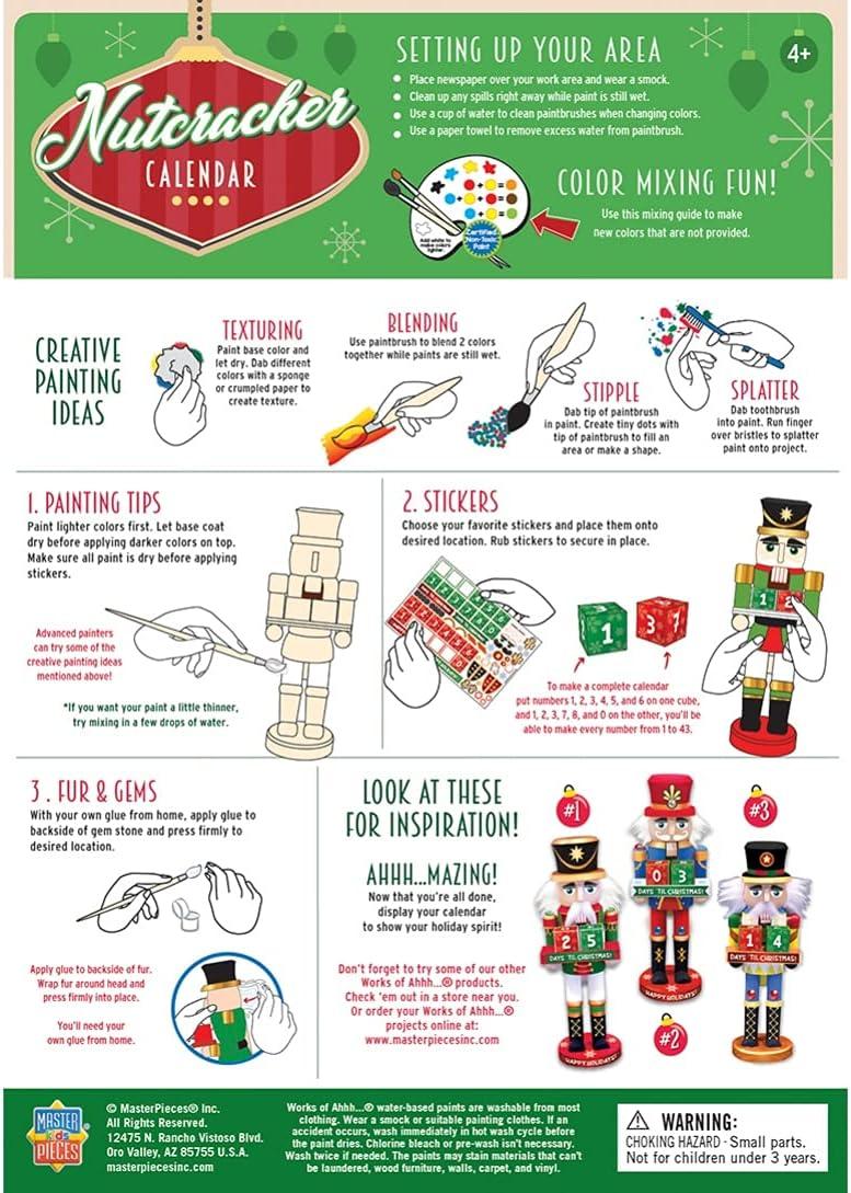 imageWorks of Ahhh Holiday Craft Set Nutcracker Drummer Wood Paint Kit LargeCalendar