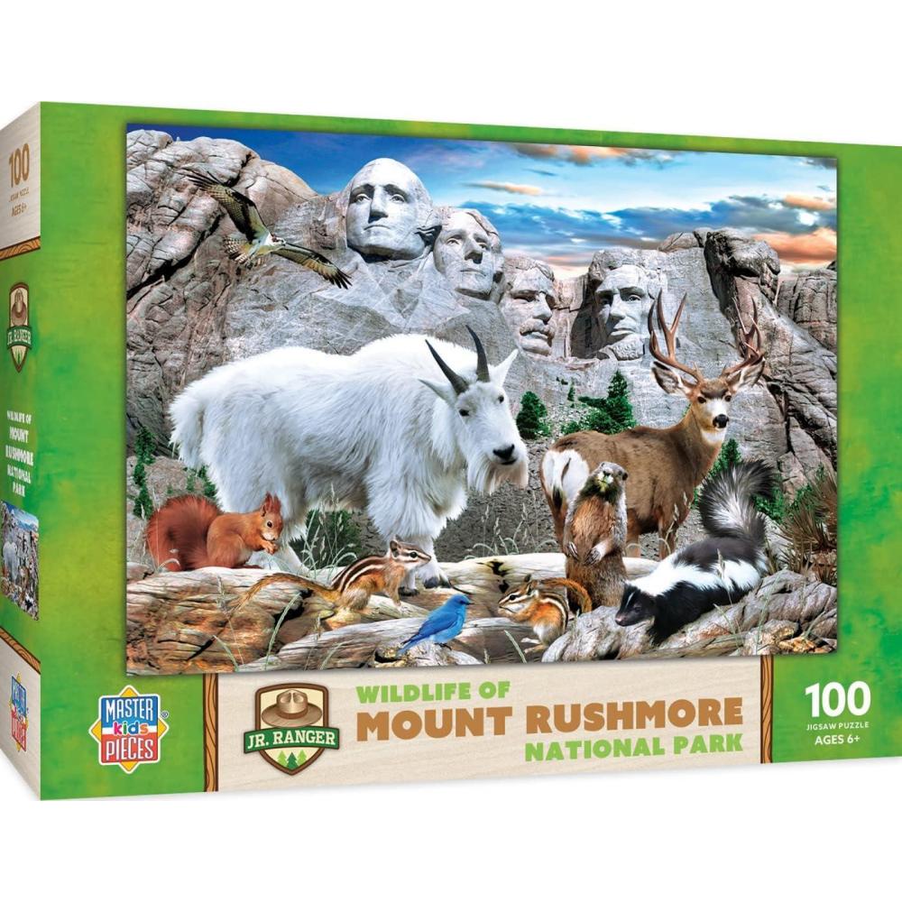 imageMasterPieces 100 Piece Jigsaw Puzzle for Kid 6 Years Wildlife of Rocky Mountains National Park Educational and Fun Game Gift Idea for Children 19 x 14Mount Rushmore