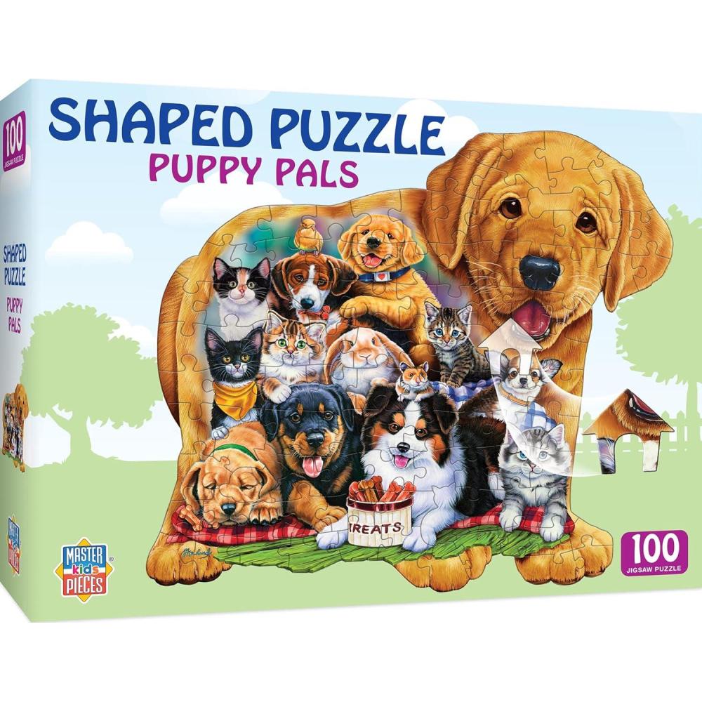 imageMasterPieces 100 Piece Shaped Jigsaw Puzzle for Kids Pets Pals 14x19