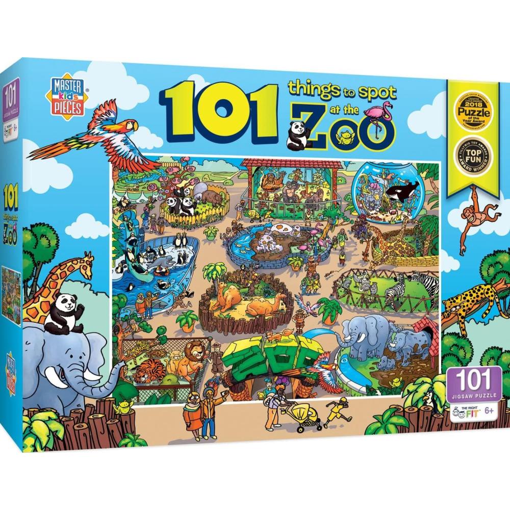 imageMasterpieces 100 Piece Family Jigsaw Puzzle for Kids 101 Things to Spot on a Farm 14x19Things to Spot at the Zoo