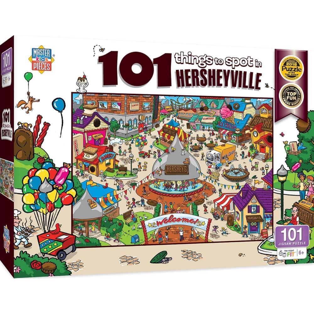 imageMasterpieces 100 Piece Family Jigsaw Puzzle for Kids 101 Things to Spot on a Farm 14x19Things to Spot in Hersheytown